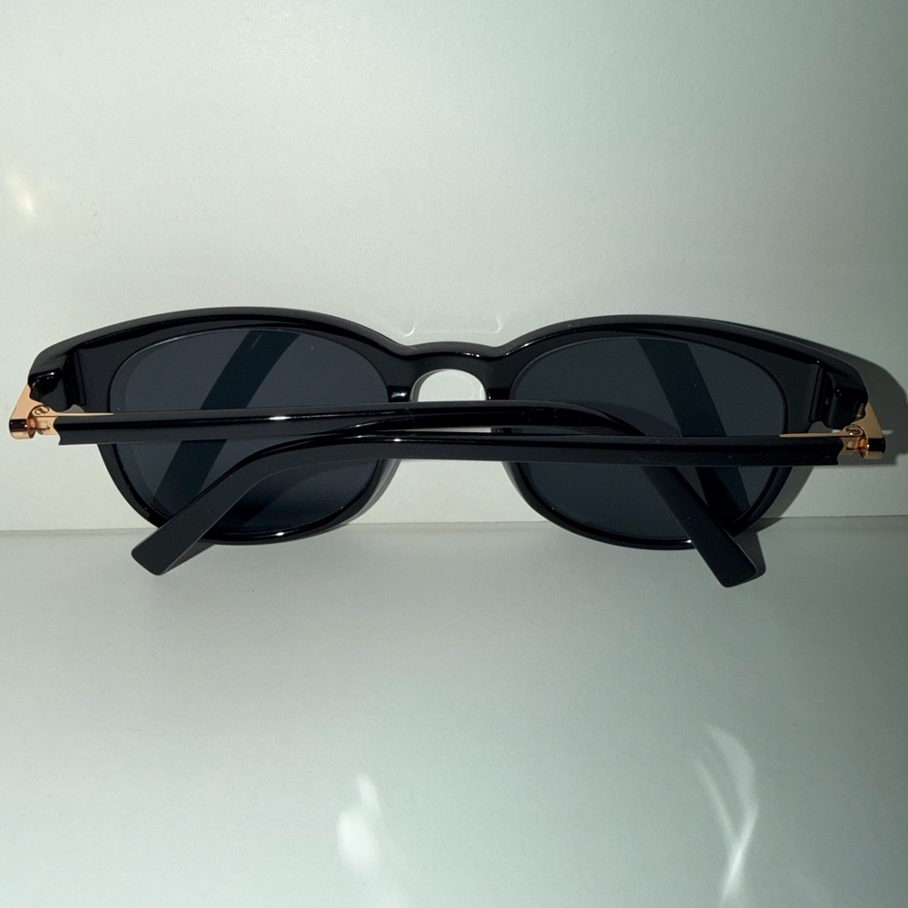 Warby Parker Durand Sunglasses Jet Black Gold Polarized Wide - Picture 3 of 8